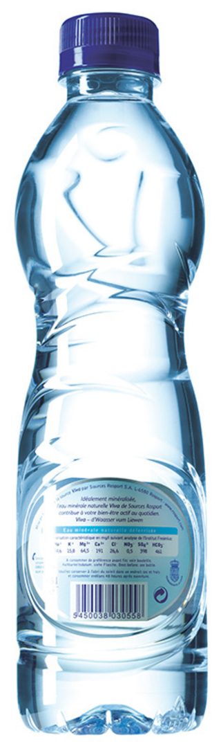 <b>Source Rosport</b><br>
VIVA Mineralwasser Etiketten <br>(0,5l Rücken PET)